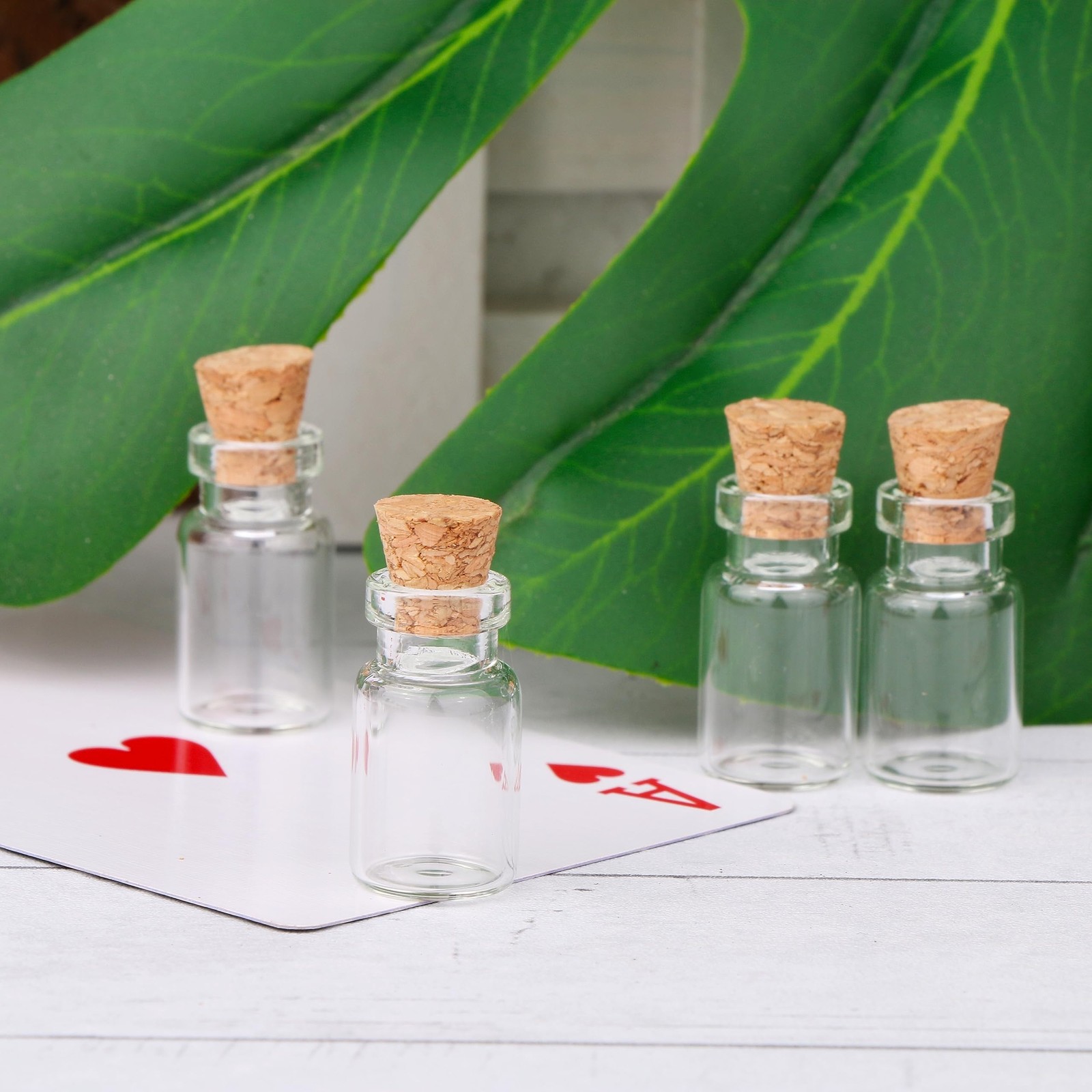 100pcs 1ml Small Mini Glass Bottles Jars with Cork Stoppers Tiny Vials for DIY