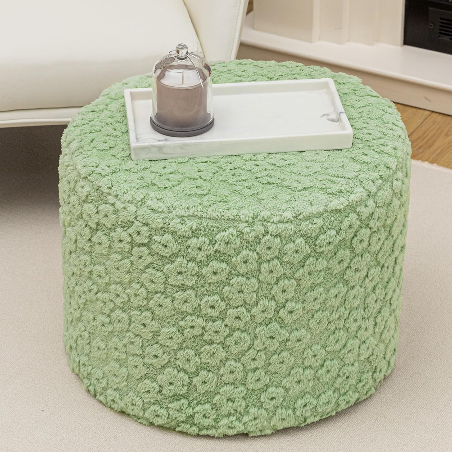 Ottoman Foot Rest Stuffed round Boho Floor Poof Seating Armchair Ottoman Foot St