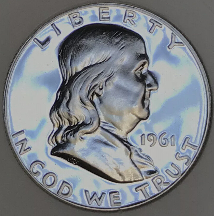 ⭐️1961 FRANKLIN 90% SILVER PROOF⭐️ HALF! GEM BU+++ULTRA FROSTY GEM