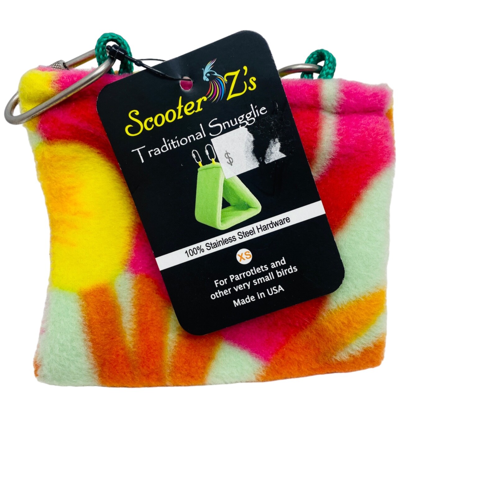 Scooter Z's Traditional Snugglie Size XS pink and light colors for Pet Birds