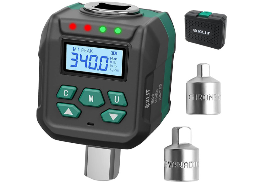 Adaptador de torque digital 1/2", ±2%, LED y zumbador, para auto y moto. Nuevo