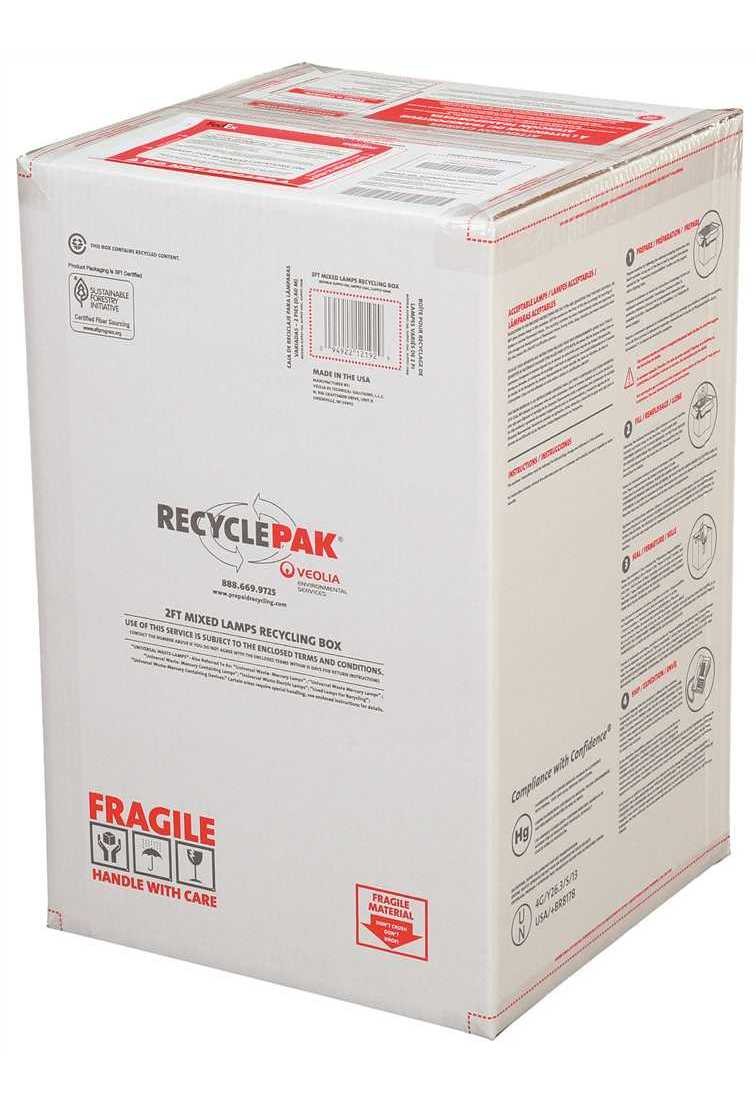 VEOLIA ENVIRONMENTAL SERVICES SUPPLY-126 2 ft. Mixed Lamp Recycling Box