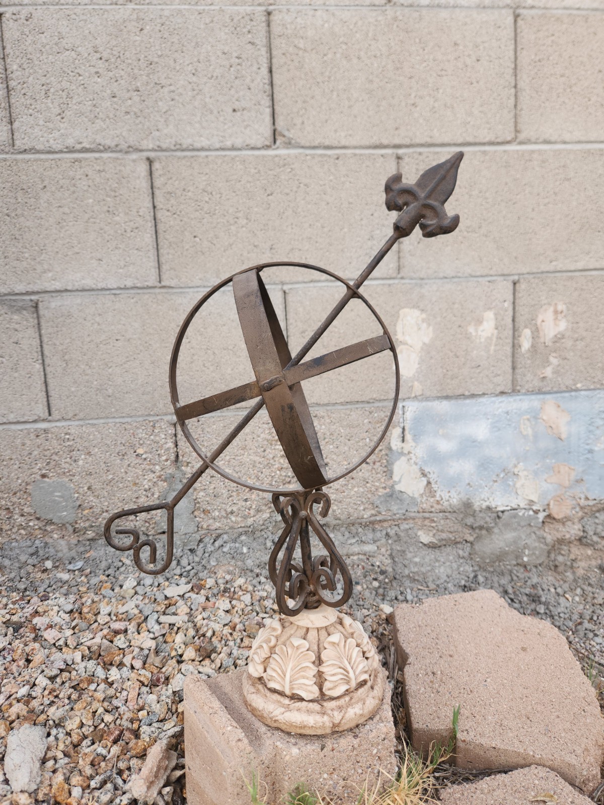 Vintage Metal Armillary Sphere with Resin Base