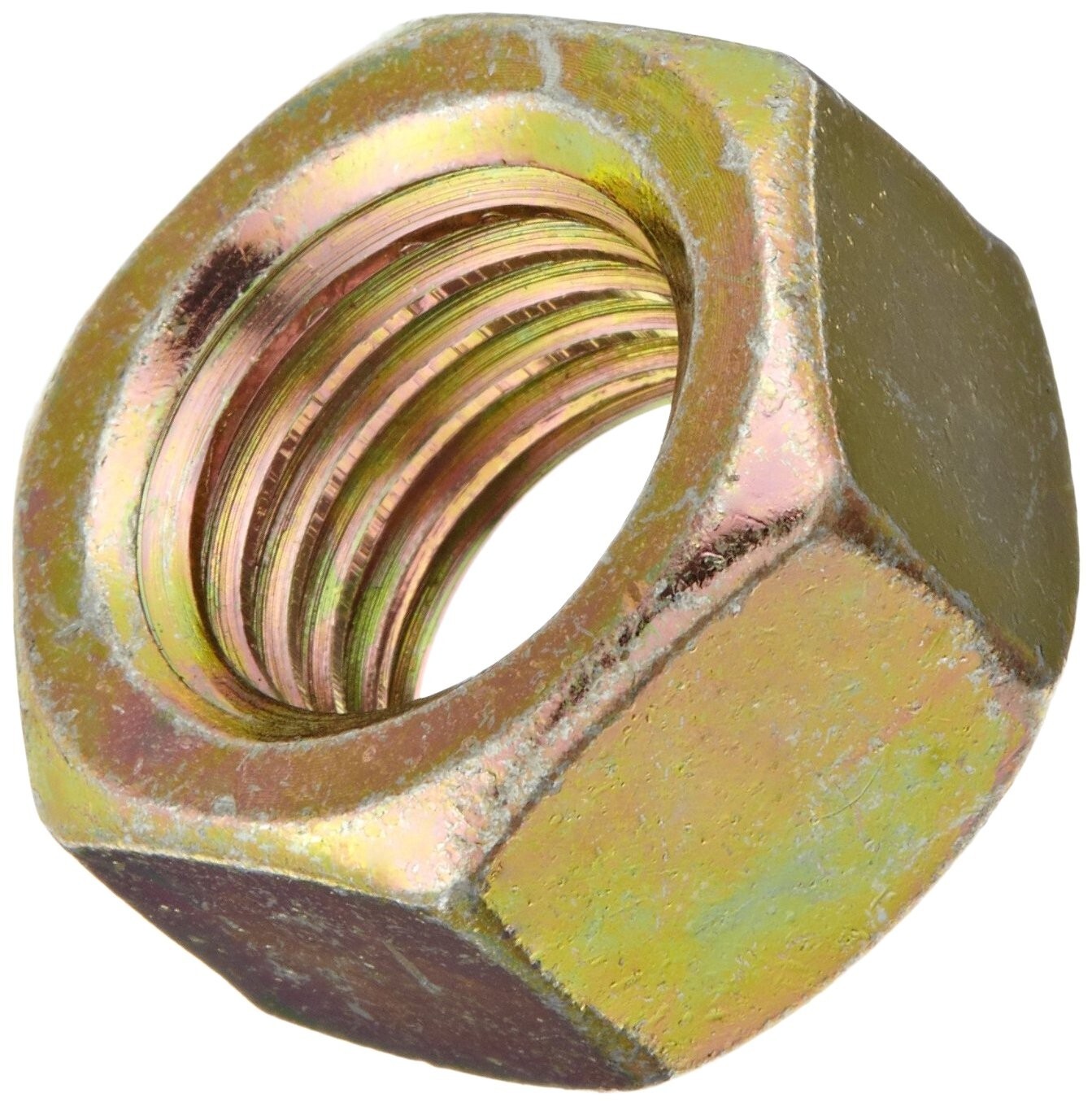 3/8-16 Hex Nuts, Grade 8, Coarse Threads, Yellow Zinc Finish, New, 100 pieces