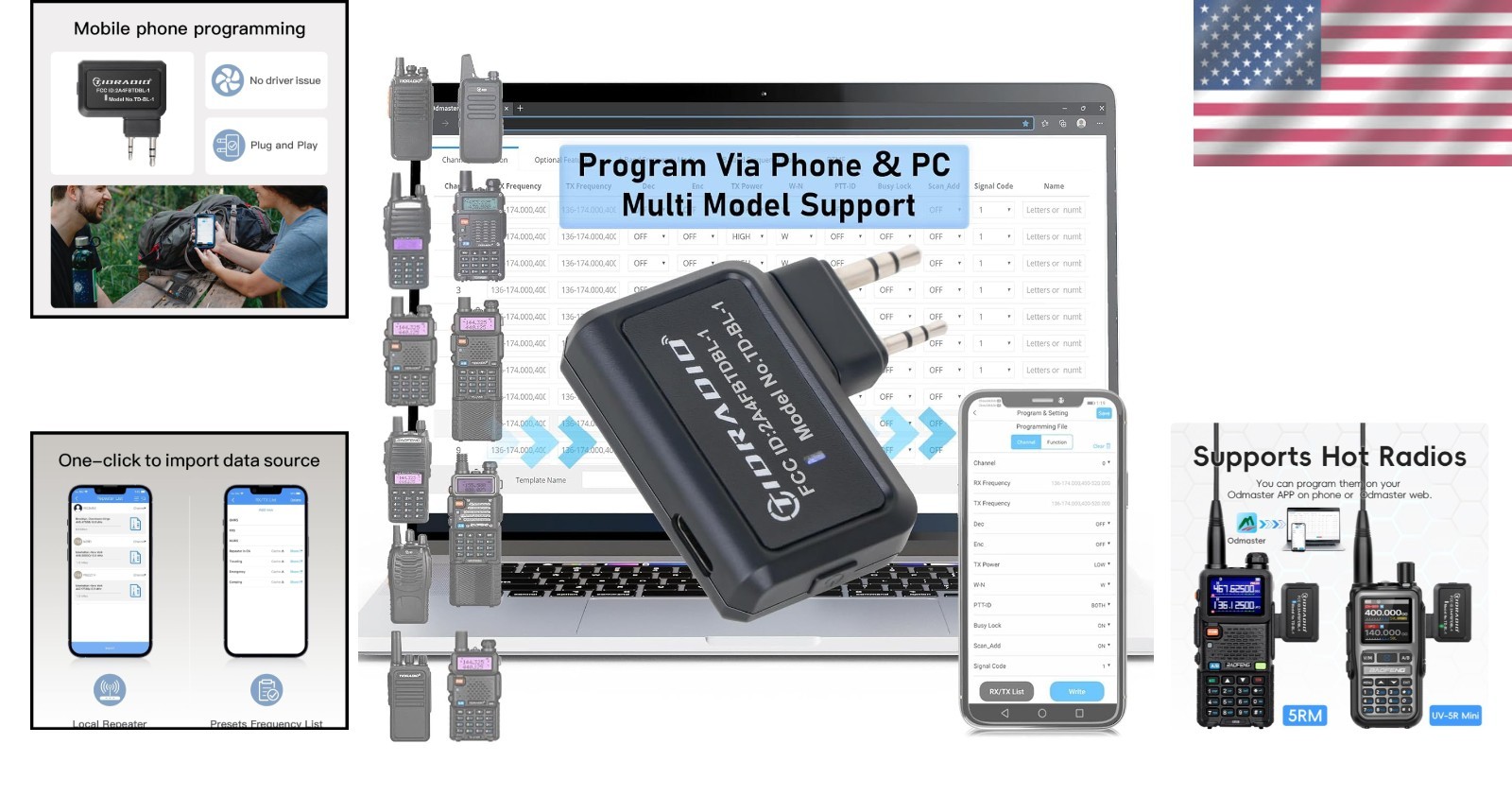 Bluetooth Wireless Programmer Adapter for Baofeng UV-5R & Other Models