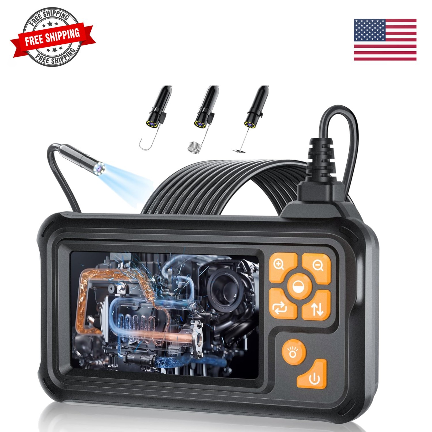 32.8FT Endoscope Camera with Light, 1080P HD Borescope Inspection Camera with...