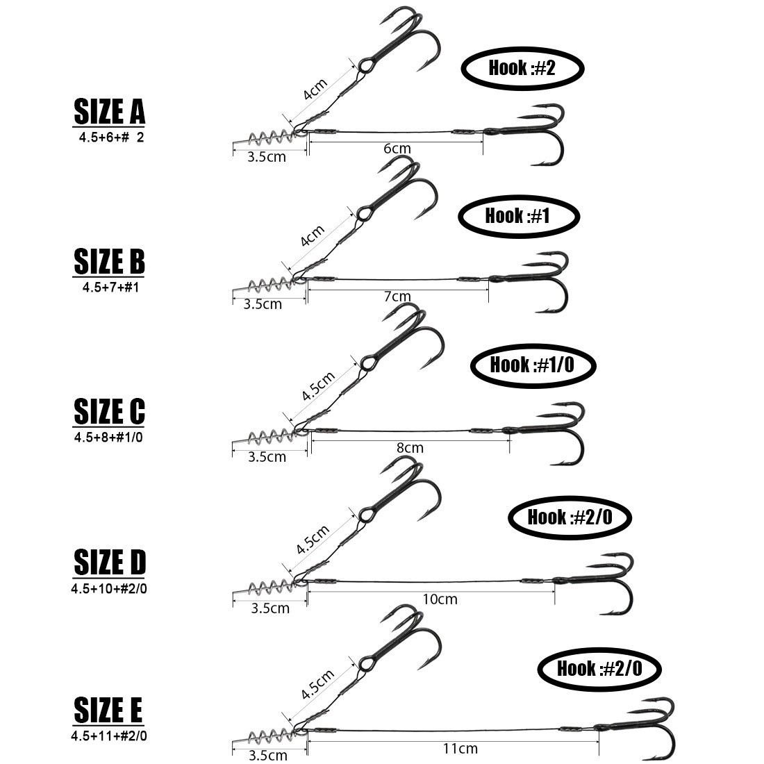 3pcs Stinger Rig Pike Stinger Hook Treble Hook For Rubber Soft Lure Swimbait