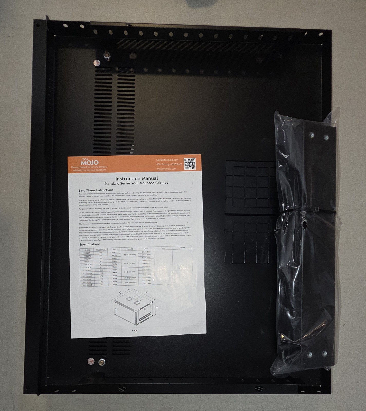 Tecmojo 6U Wall Mount Server Cabinet IT Network Rack Lockable Door #3675P T5