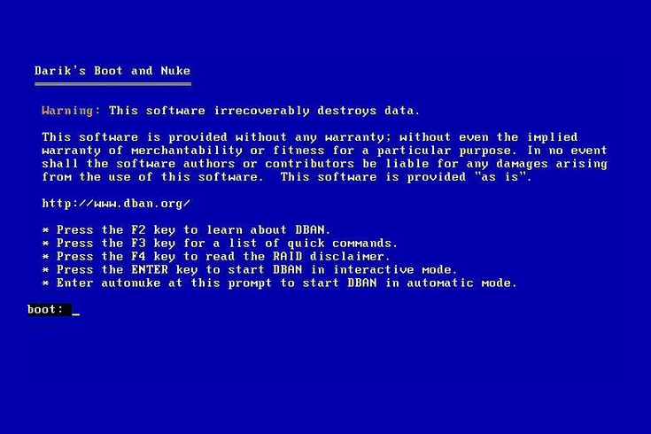 DBAN - Hard Drive Eraser (Bootable USB) - Nuke, Remove, Destroy, and Disk Wiper
