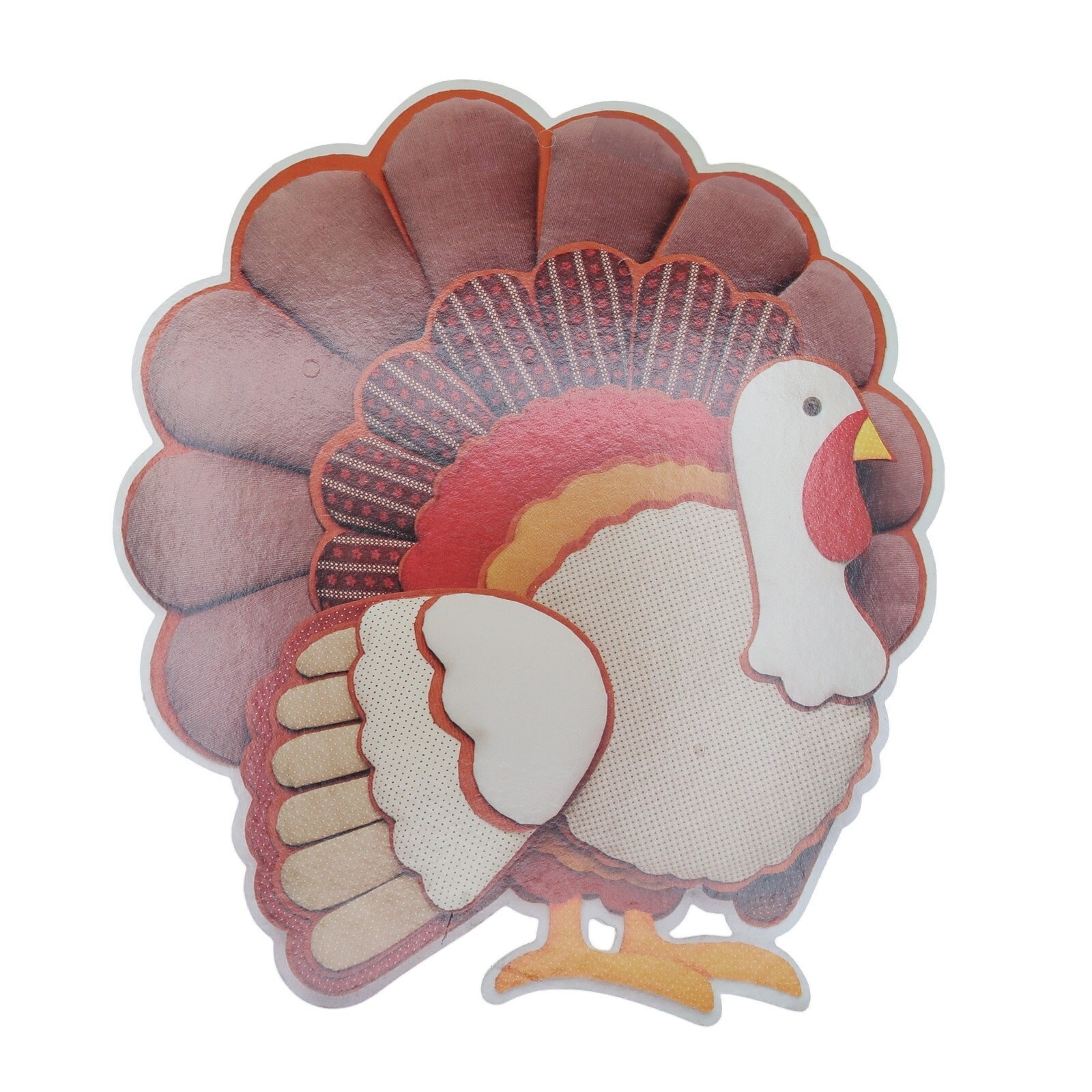 Hallmark Thanksgiving Turkey Die Cut Window Decoration Double Sided 1983 Vintage