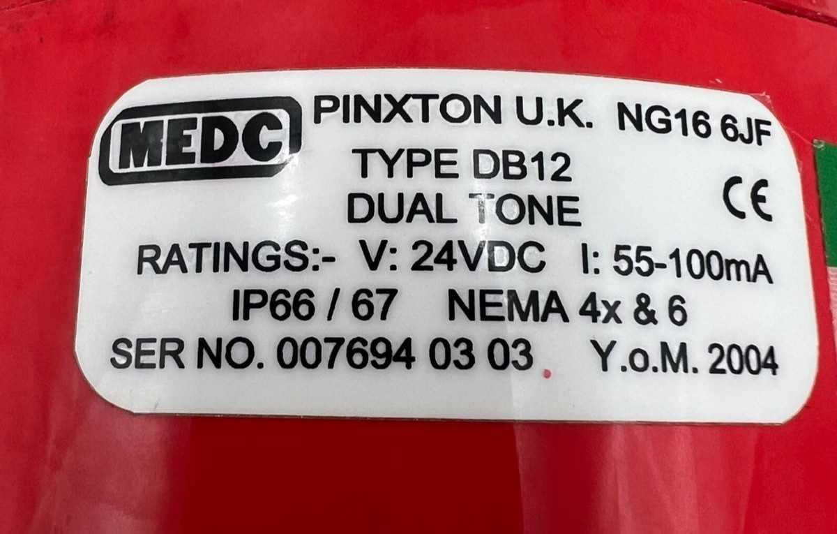 MEDC DB12 DUAL TONE 24VDC SOUNDER