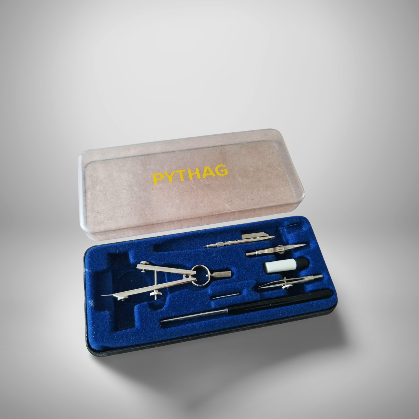 Vintage Pythag drafting compass drawing set In Case