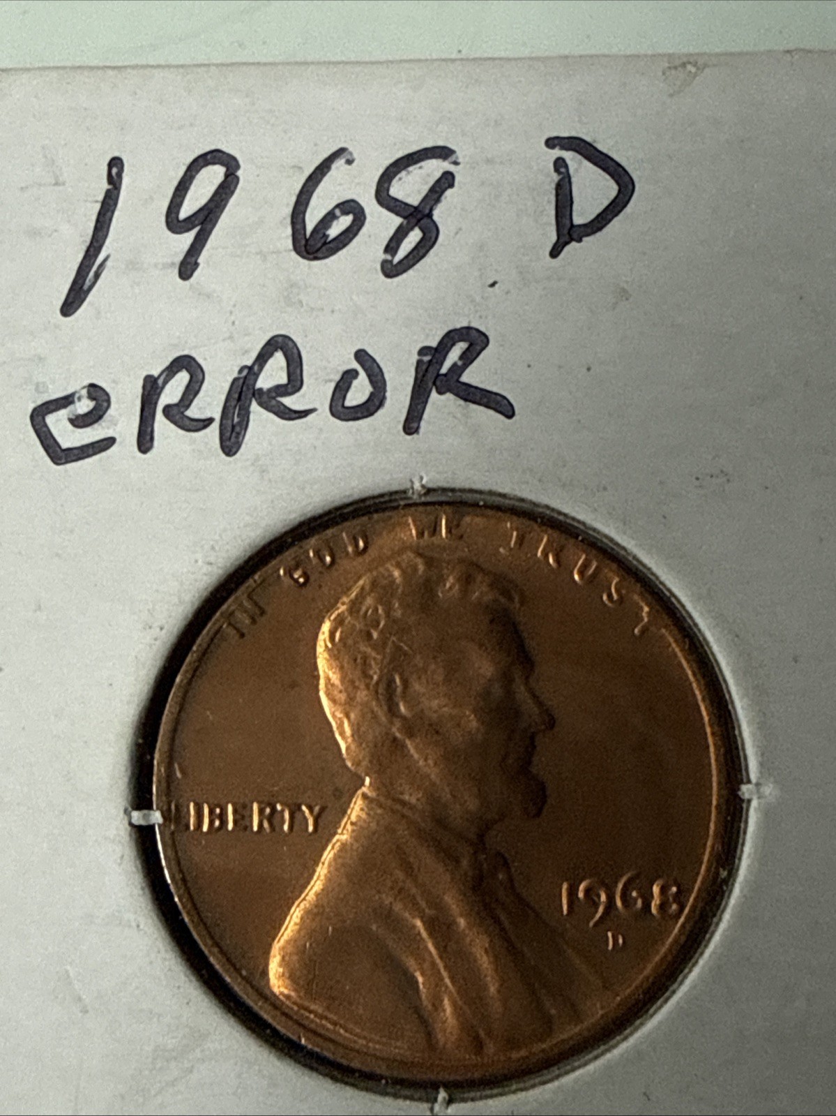 1968 D Error Penny