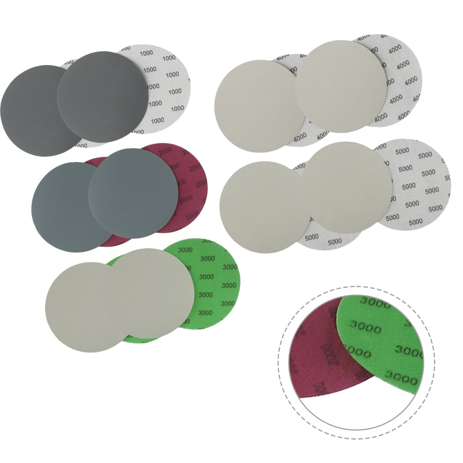 High Durability 5 Inch Sandpaper Discs 20 Pack with Multiple Grit Options
