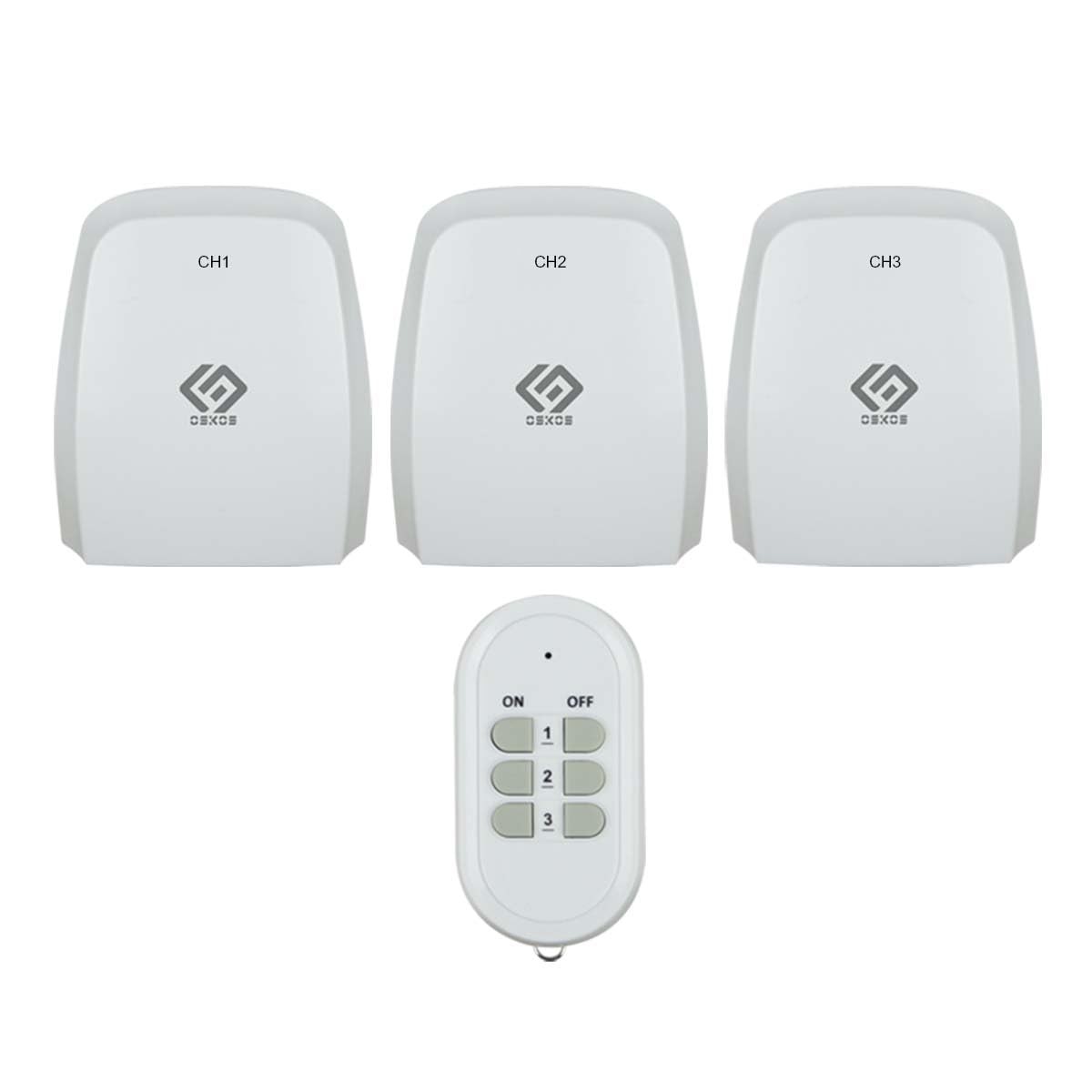 Indoor Wireless Remote Control Outlets – 100-Foot RF Range, 3 Receivers & 1 R...