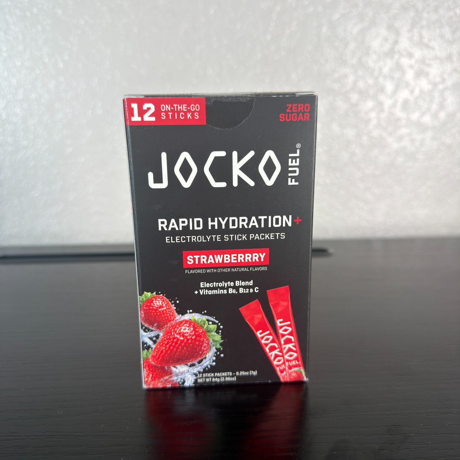 Jocko Fuel Rapid Hydration+ Electrolyte Stick Packets Strawberry - 12 Sticks