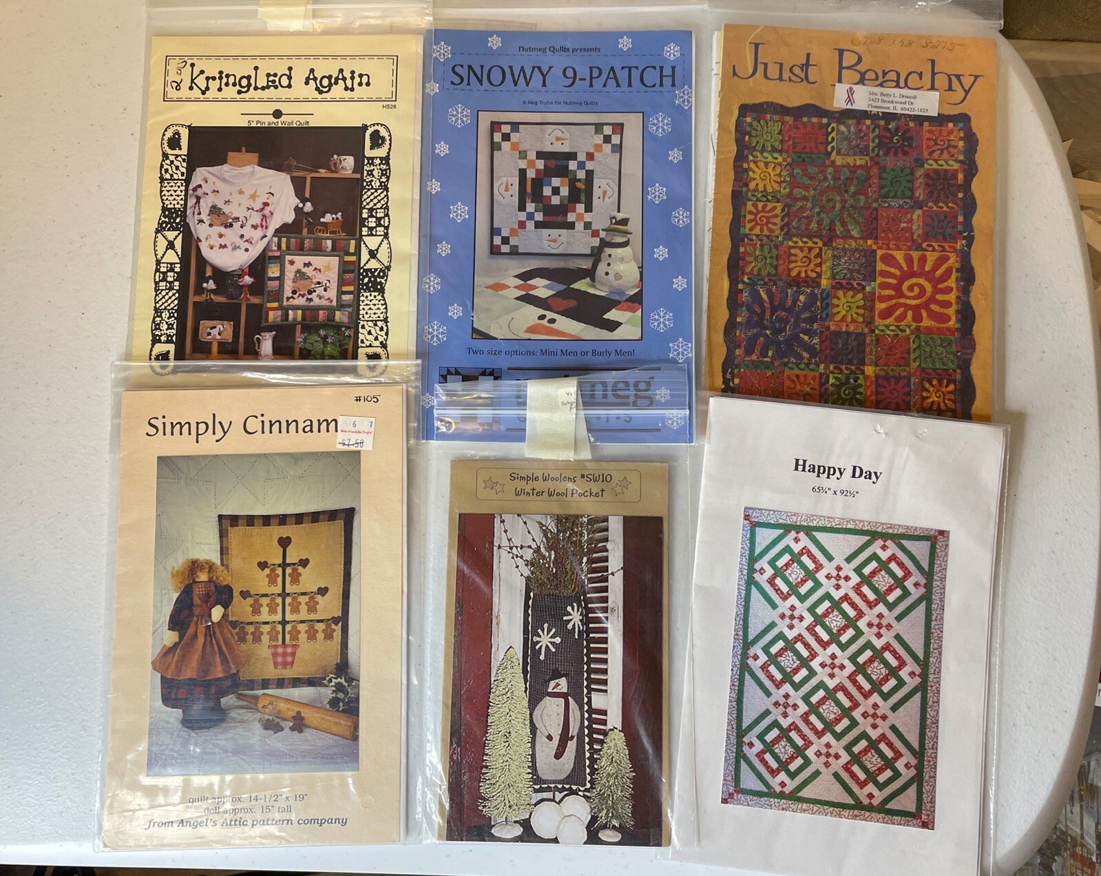 Vintage Quilt Patterns/ Craft Patterns Lot Of Six Brand New Patterns In Packs