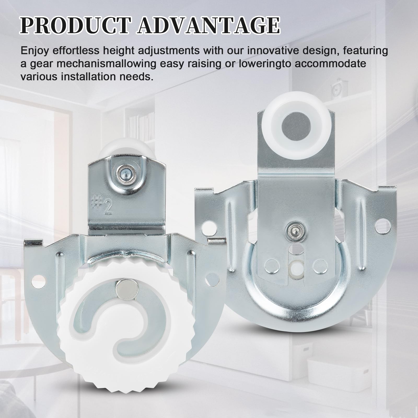 4 Pack Silver Sliding Closet Door Hardware Set Wardrobe Roller Kit