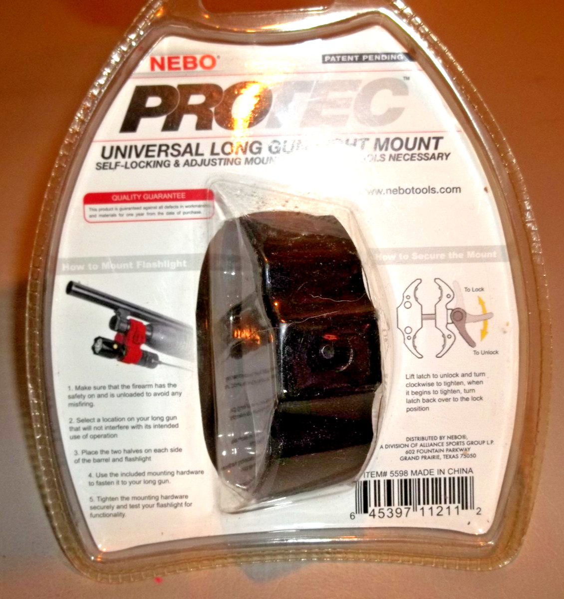 Nebo Protec UNIVERSAL Long Gun Light Mount Self-Adjusting & Locking FREE SHIP