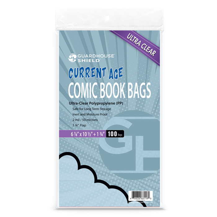 Current Comic Bags Archival Safe Acid Free Clear Poly Sleeves Guardhouse Shield
