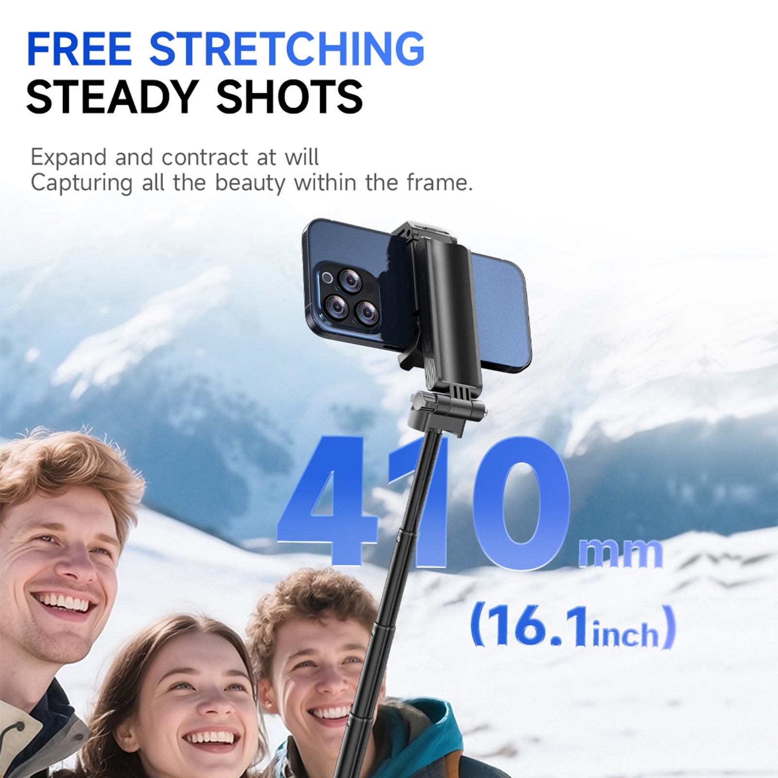 4-in-1 Portable Mini Selfie Stick Tripod w/ St Remote Control For iPhone Android