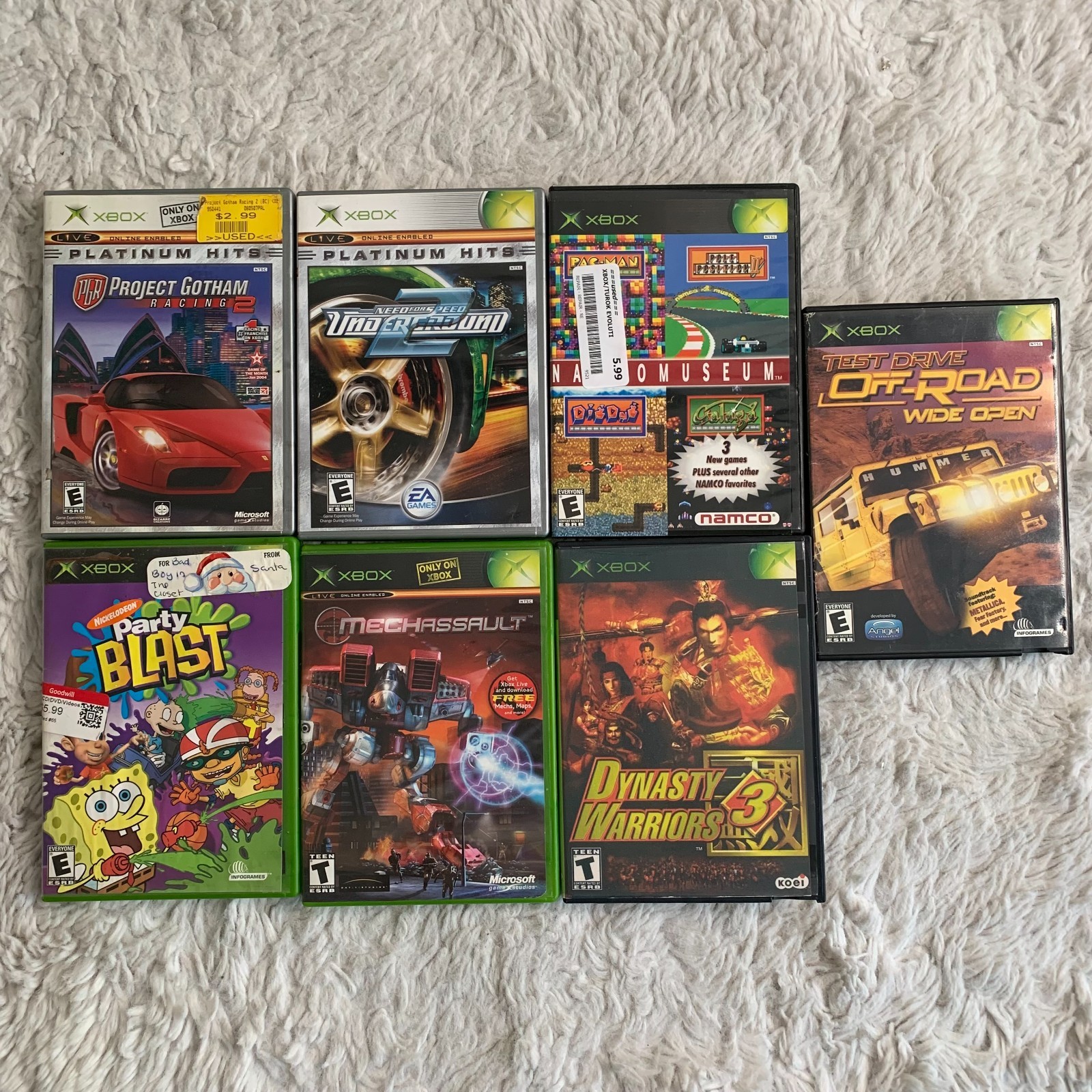 Original XBox Empty Game Cases. 7. Project Gotham, Party Blast, NFS-NO GAME-