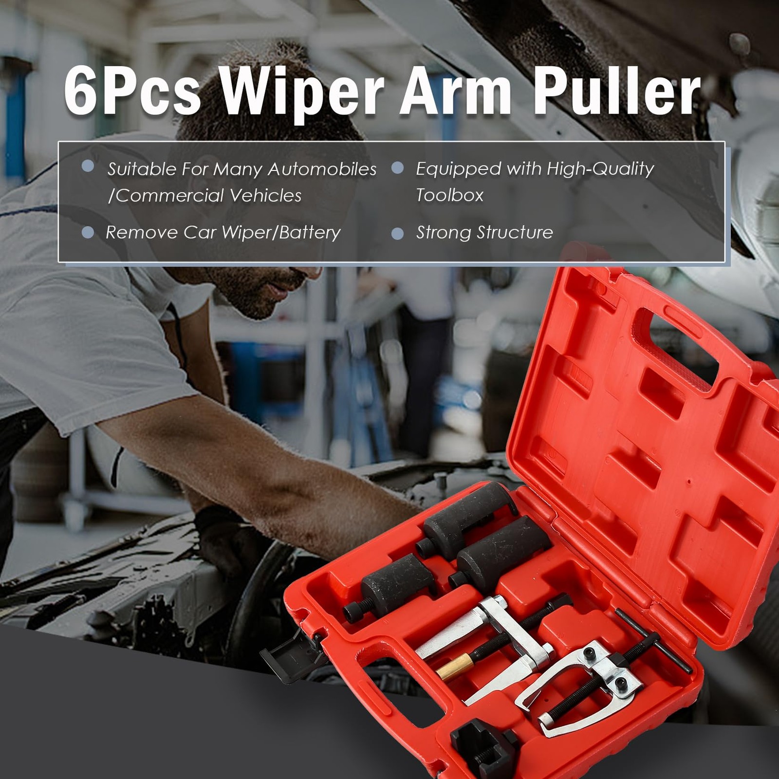 6 PCS Universal Wiper Arm Puller Set