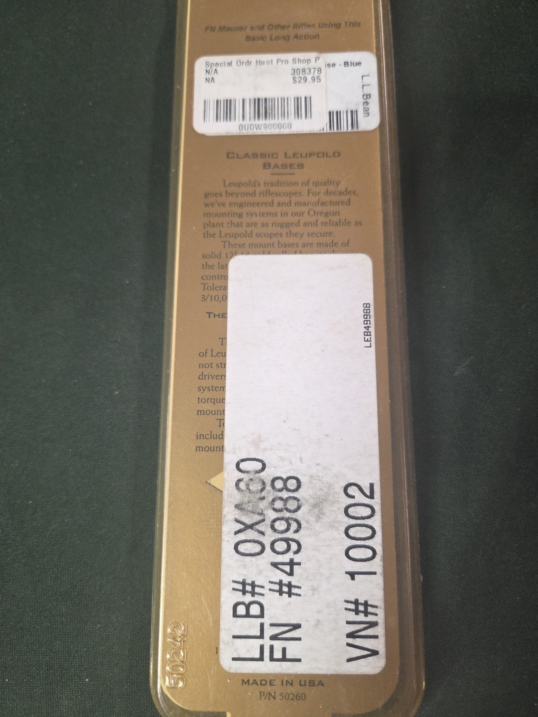 Leupold 49988 FN Mauser Scope Rail New