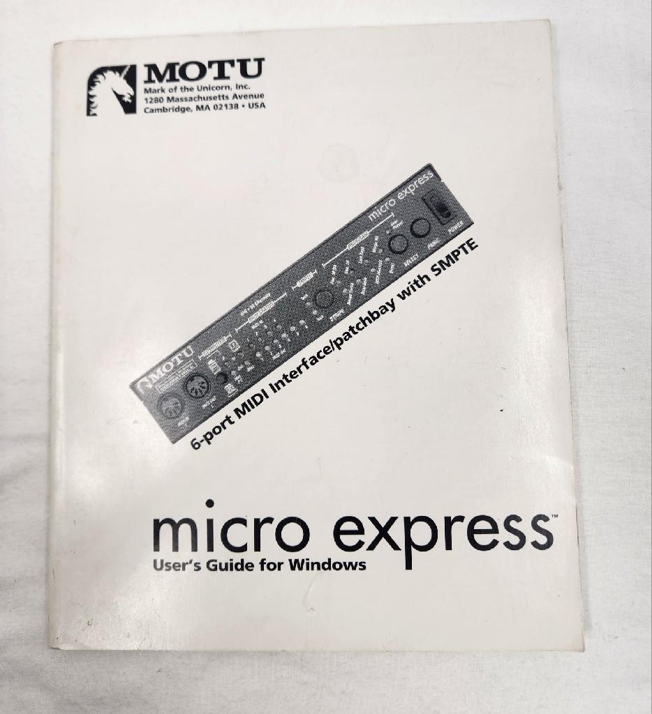 MOTU Micro Express 6-Port MIDI Interface / Patchbay User's Guide / Manual