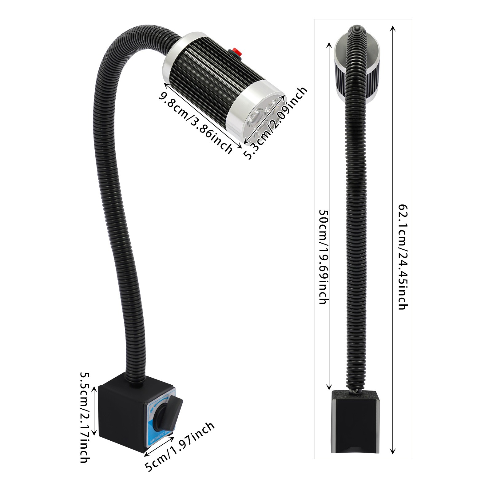 LED Machine Tool Light,110V 9W Machine Lamp w/ Magnetic Base for Lathe/Workbench