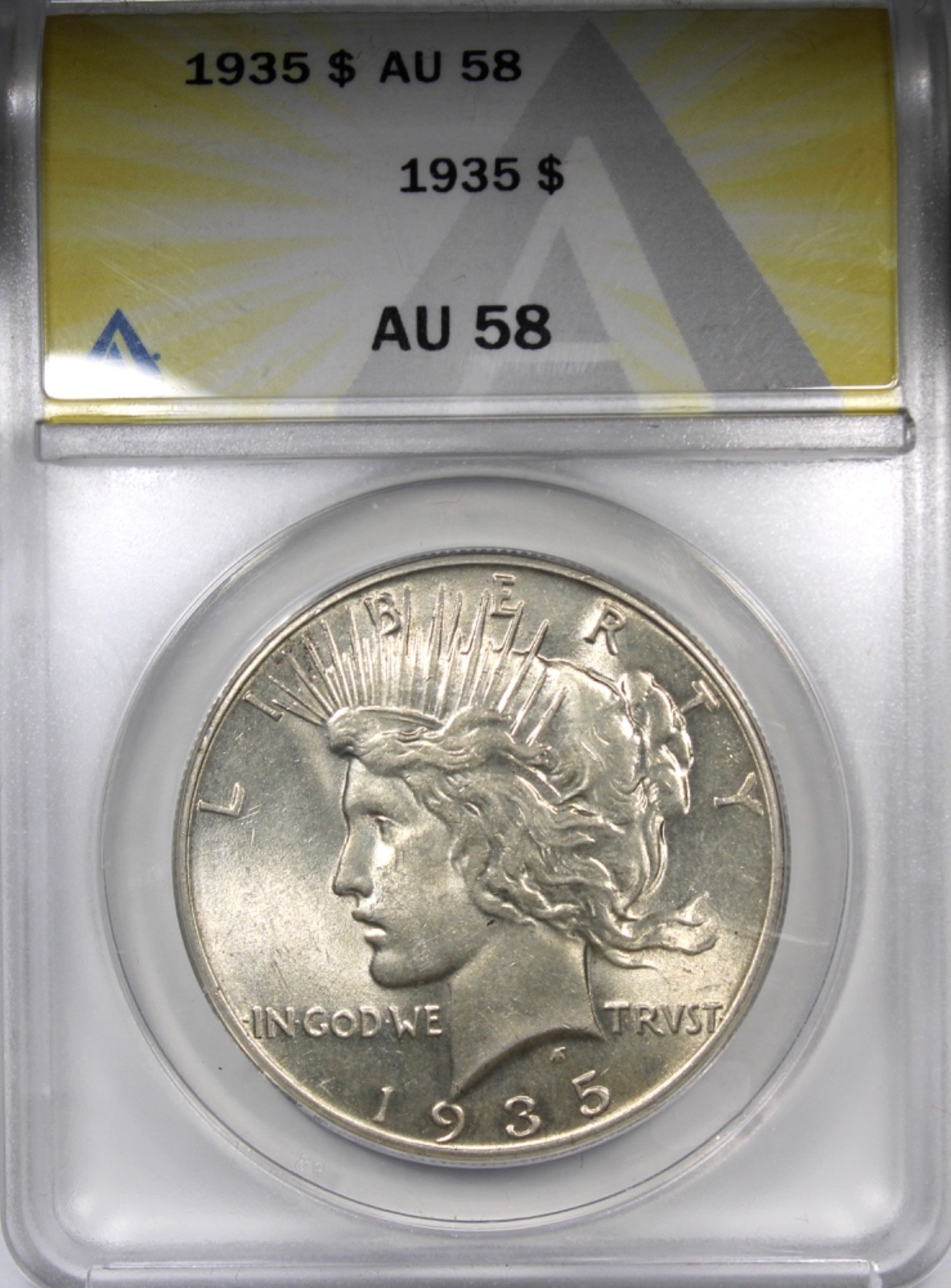 1935 Peace Dollar ANACS AU58 Uncirculated Better Date $1