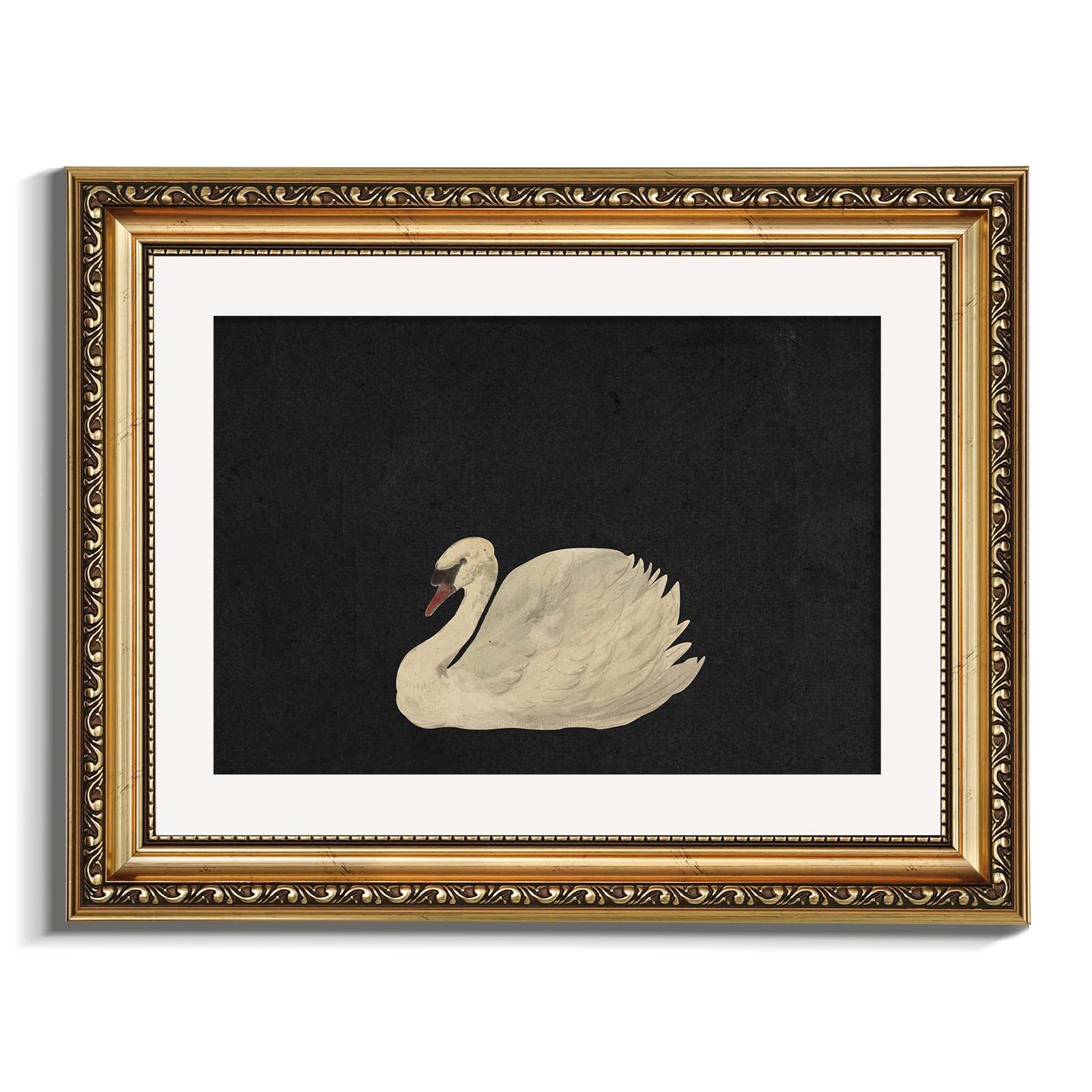 VIYYIEA Gold Framed Wall Art Canvas Print Home Decor 14"L x 11"W, Zwaan
