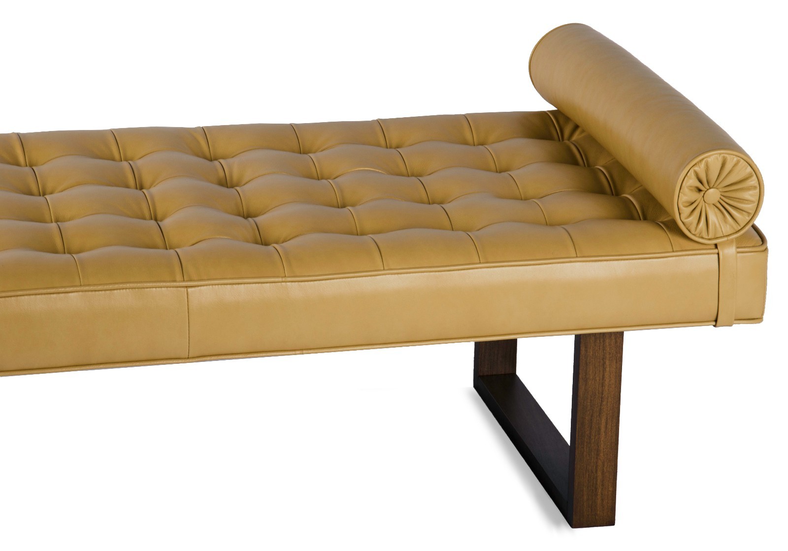 Retro - Modern Tufted Genuine Leather Daybed, Bench, Lounge Chaise