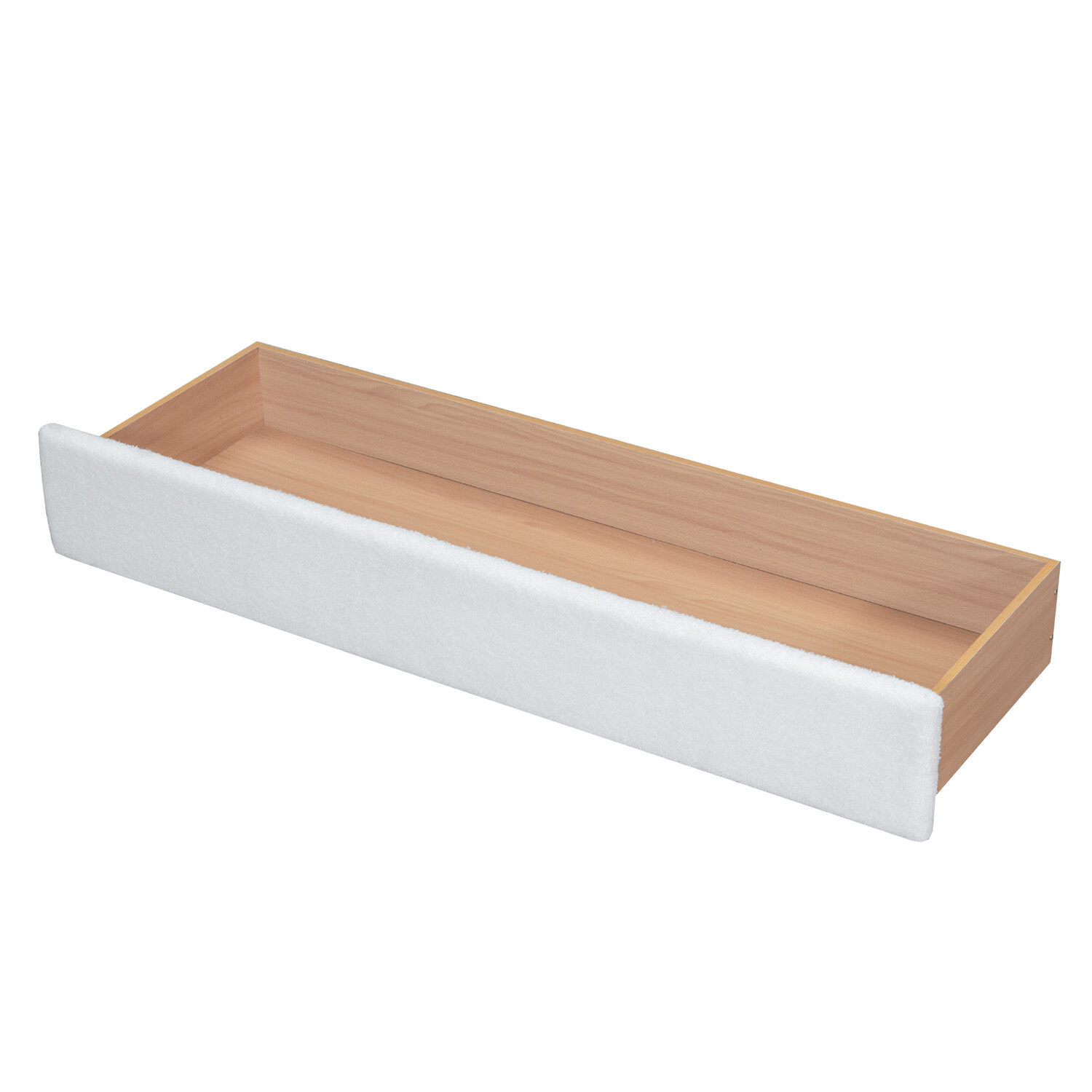 Queen Size Bed Frame Upholstered Platform Bed with Drawers White/Beige/Gray US