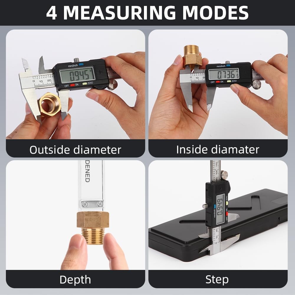 Calibrador Digital 6" Pie de Rey Vernier de Acero Medición Precisa Taller PRO