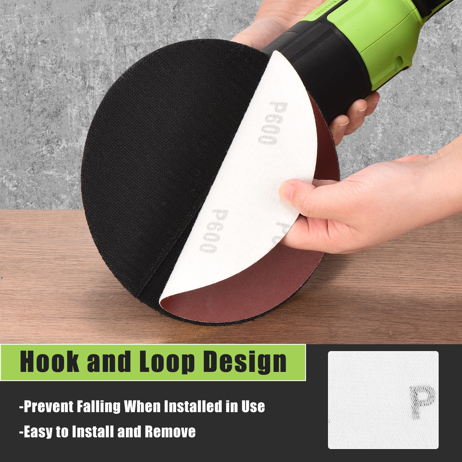 15 Pcs 5 Inch 80 Grit Hook and Loop Sanding Disc, Red
