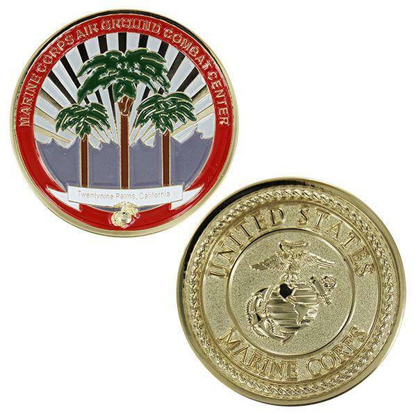 Marine Corps 29 Palms Challenge Coin - USMC Twenty-Nine Palms Base Coin - Stumps