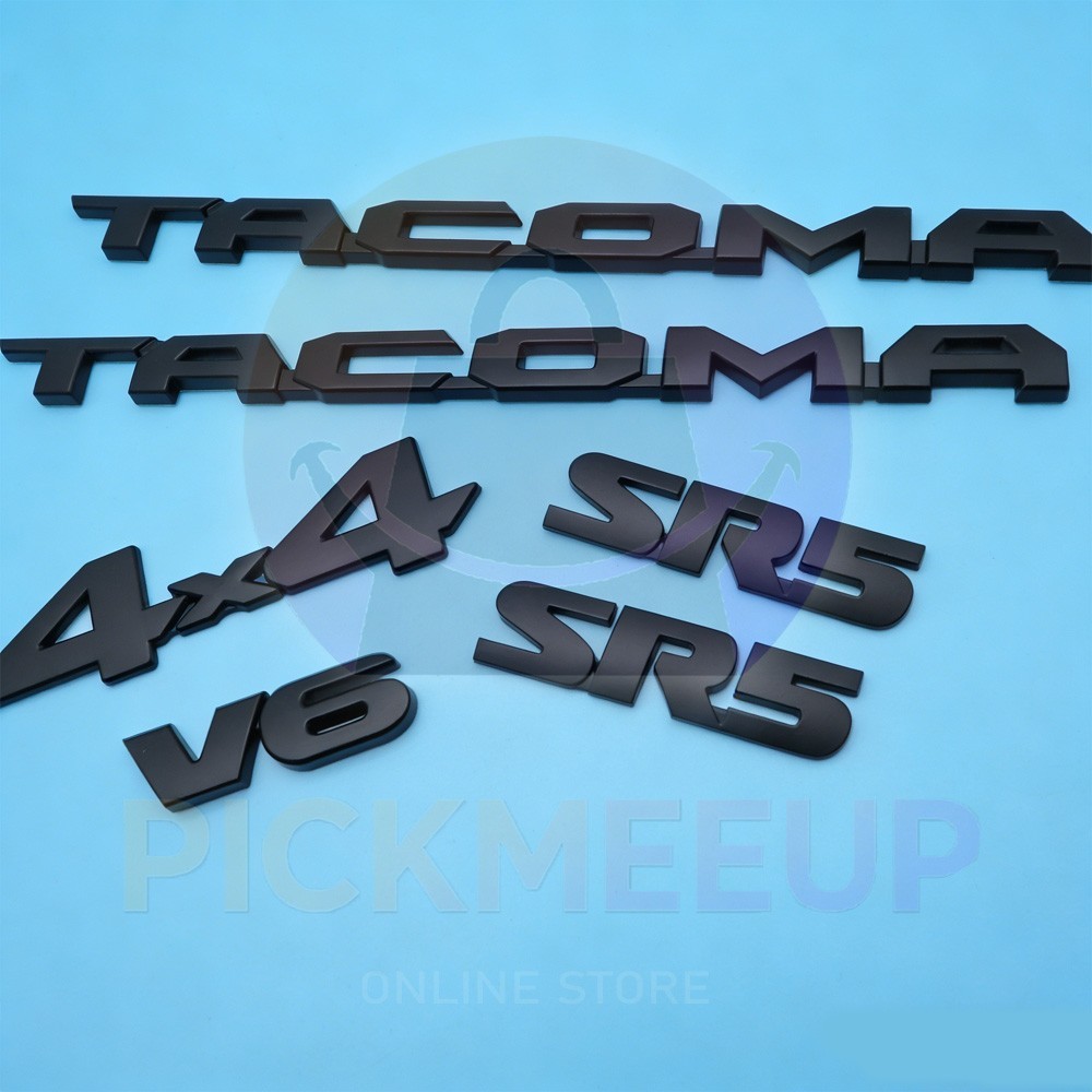 6pcs Matte Black Side Emblem Kits For 2016-2023 Tacoma SR5 4x4 V6 Adhesive Badge