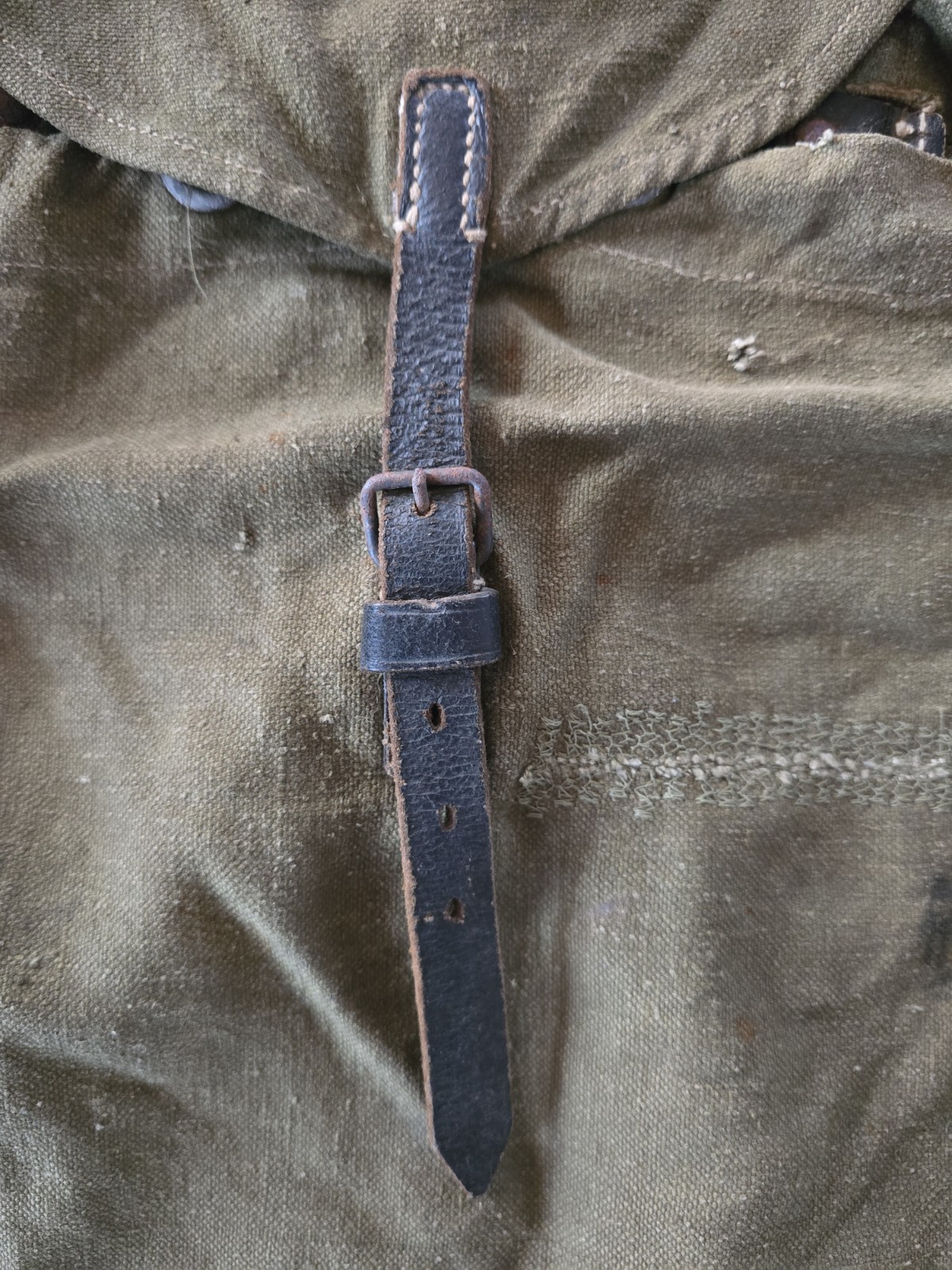 WW2 German "Artillery" Rucksack, A-Frame Compatible, Field Repairs, BEAUTIFUL
