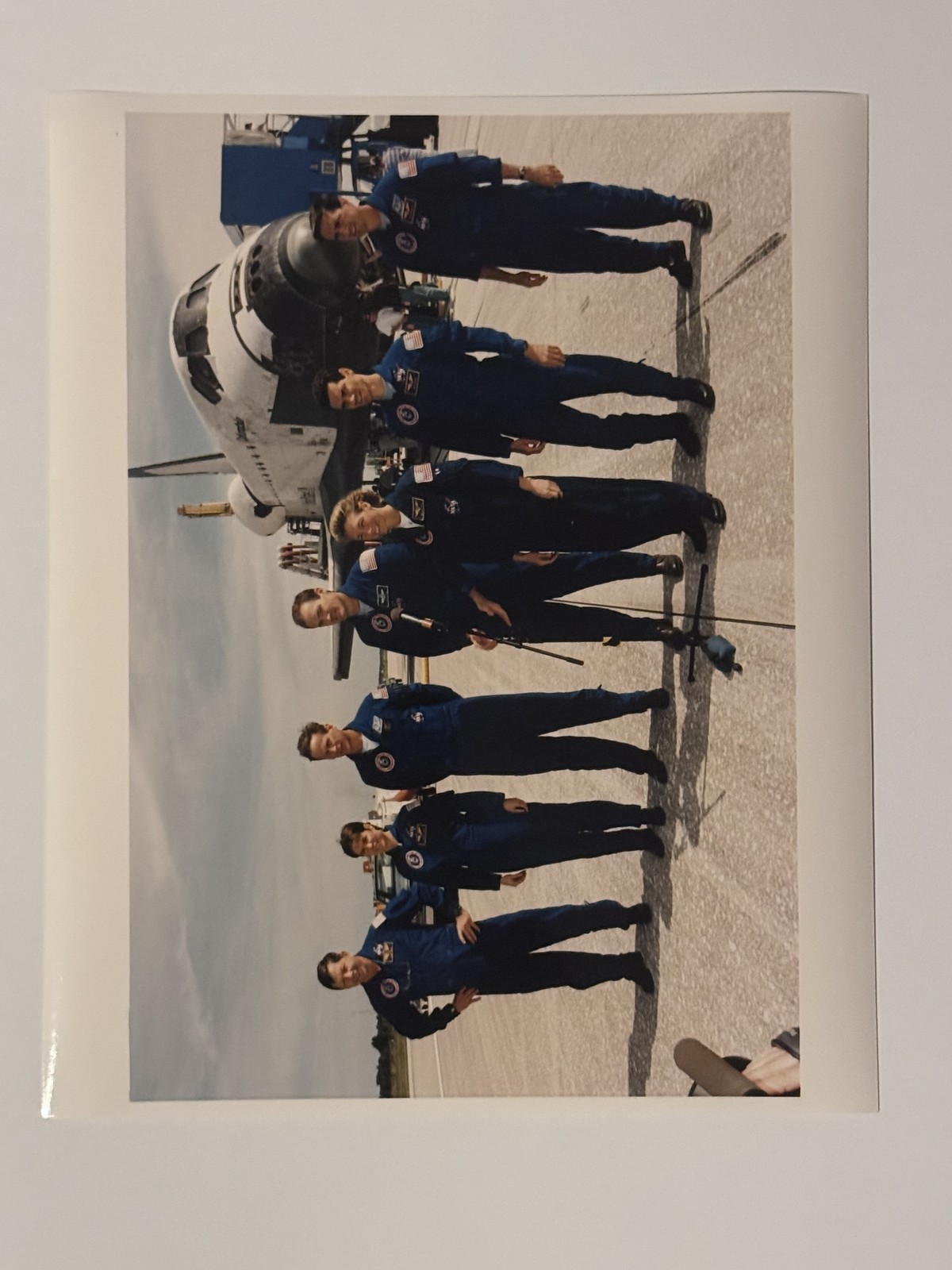NASA STS-83 Columbia Crew With Shuttle Columbia Landing Press Photo