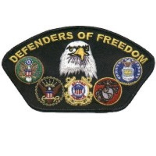 DEFENDERS OF FREEDOM ARMY NAVY AIR FORCE MARINES EMBROIDERED PATCH*FREE SHIPPING