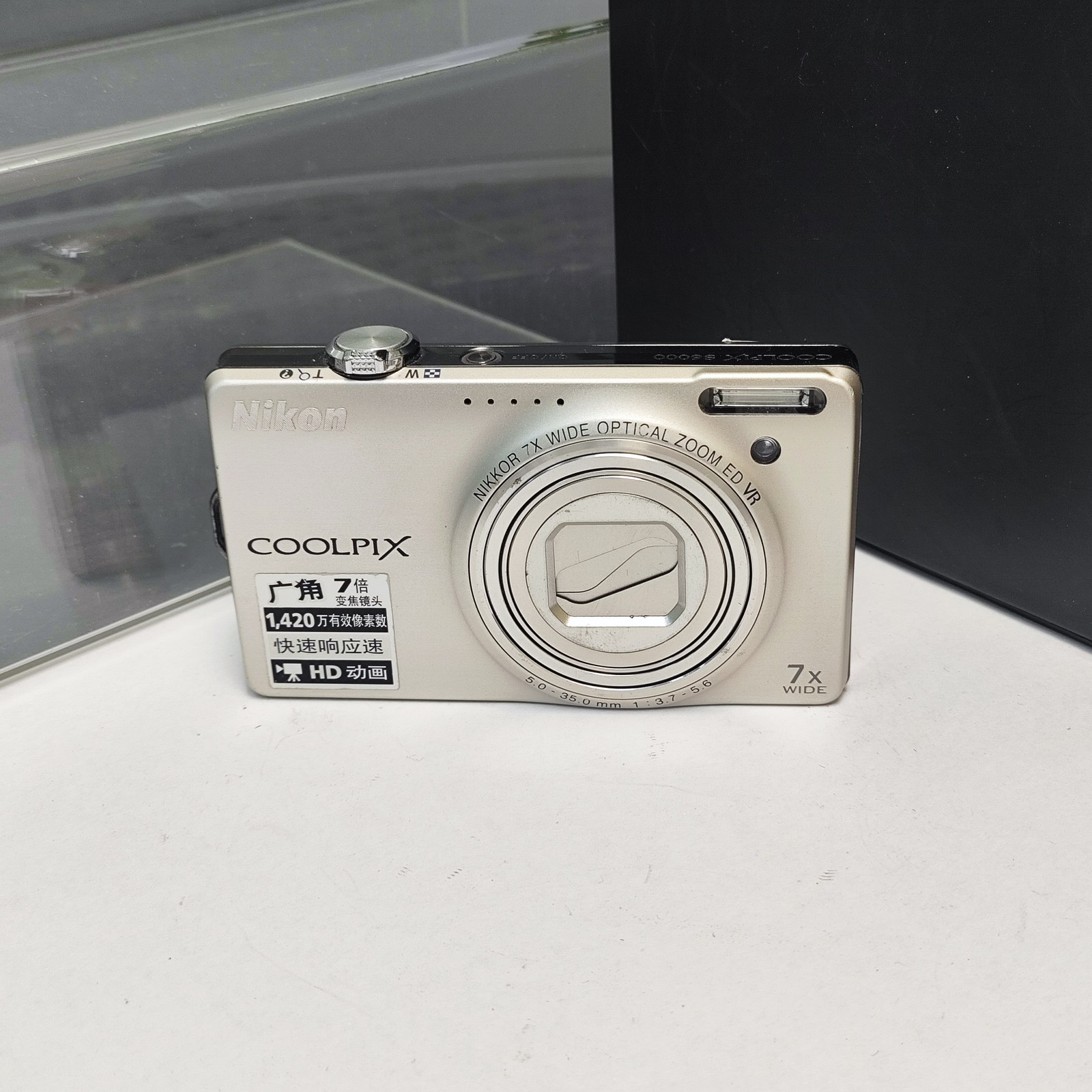 Excellent Nikon Coolpix S6000 14.2MP 7x Compact Digital Camera English—— Silver