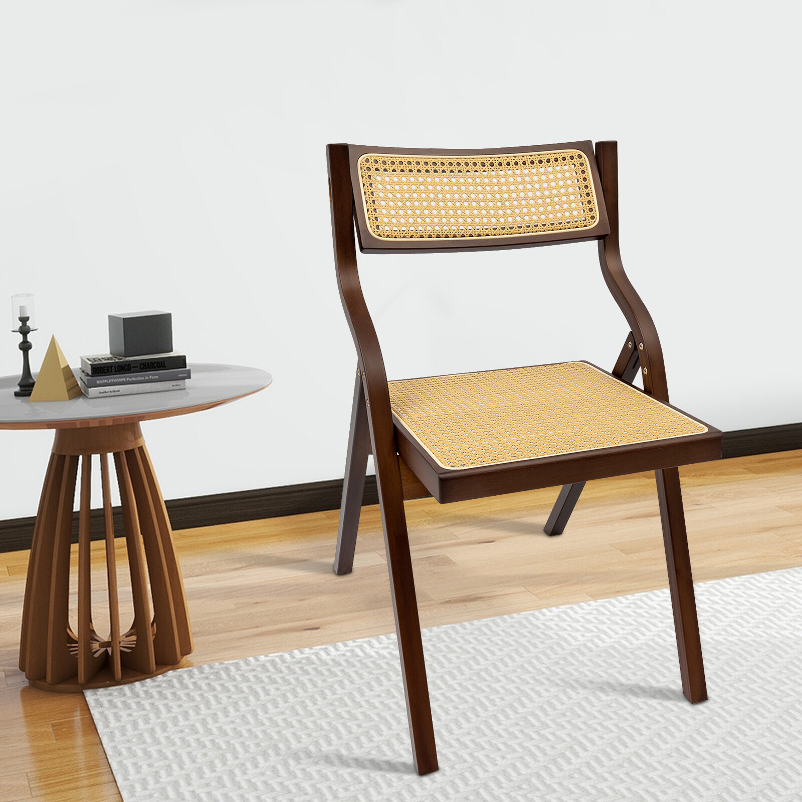 Dining Chair, Rattan Armchair for Living Room Bedroom Reataurant, Folding Chair