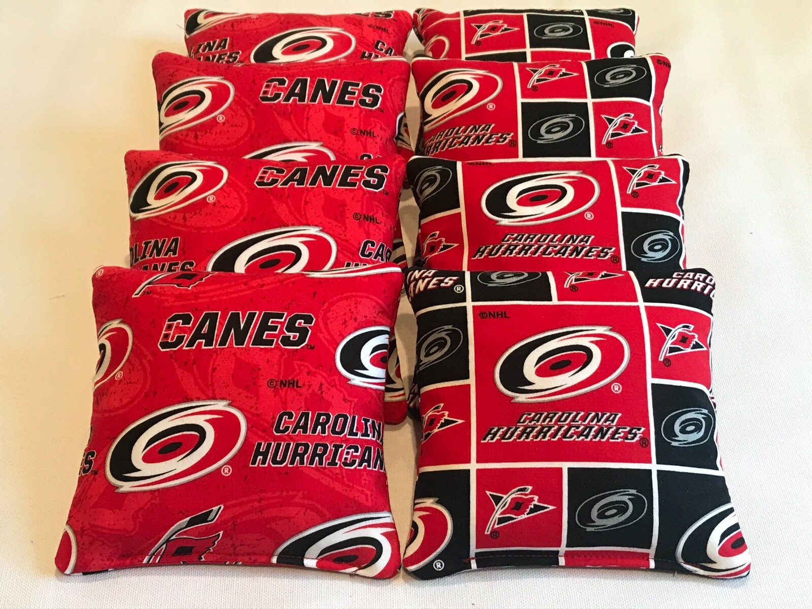 CAROLINA HURRICANES CORNHOLE BEAN BAGS SET OF 8 TOP QUALITY NHL REGULATION BAGS