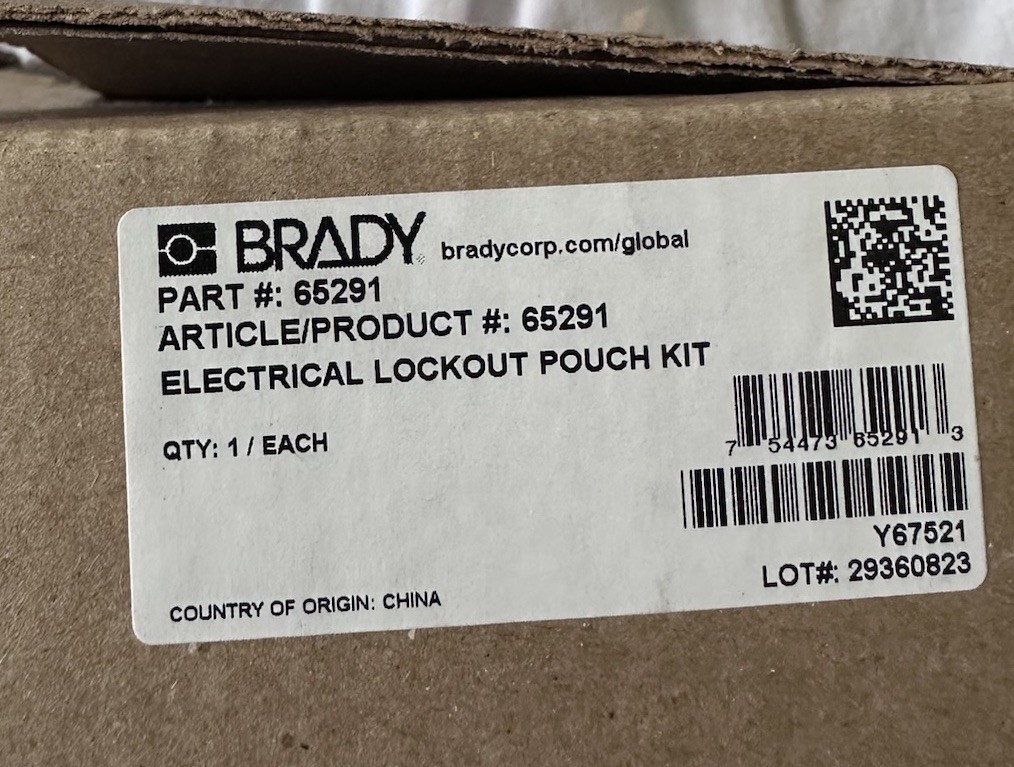 Brady Lockout / Tagout Pouch Kit #65291 NIB, Free Shipping