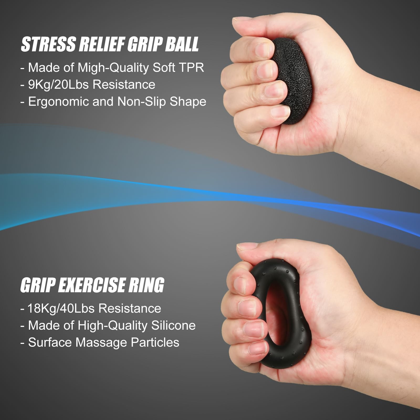 Adjustable Hand Gripper Strength Trainer Set for Grip and Forearm Strength