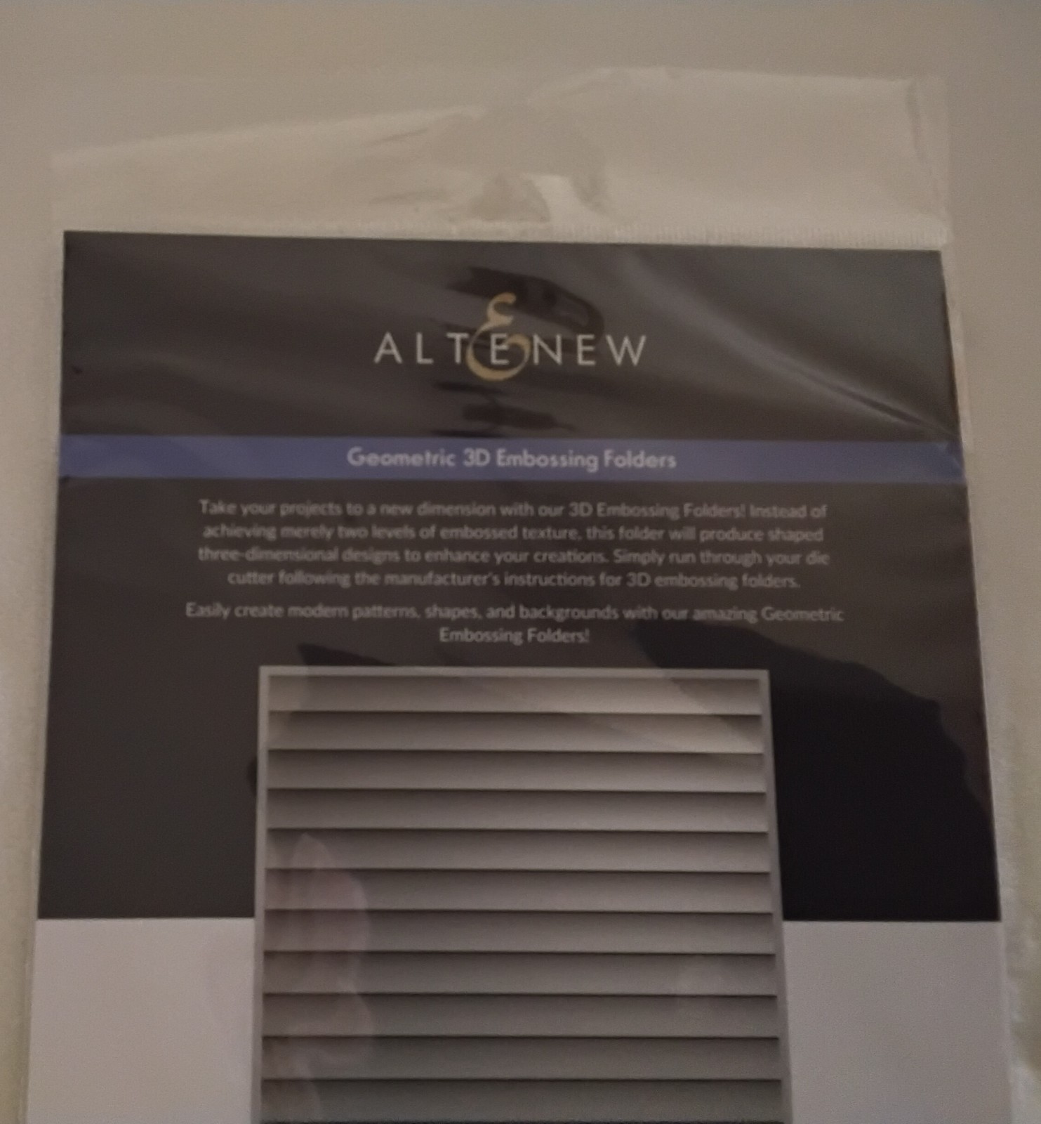 Altenew 6x6 inches Window Slats Geometric 3D Embossing Folder
