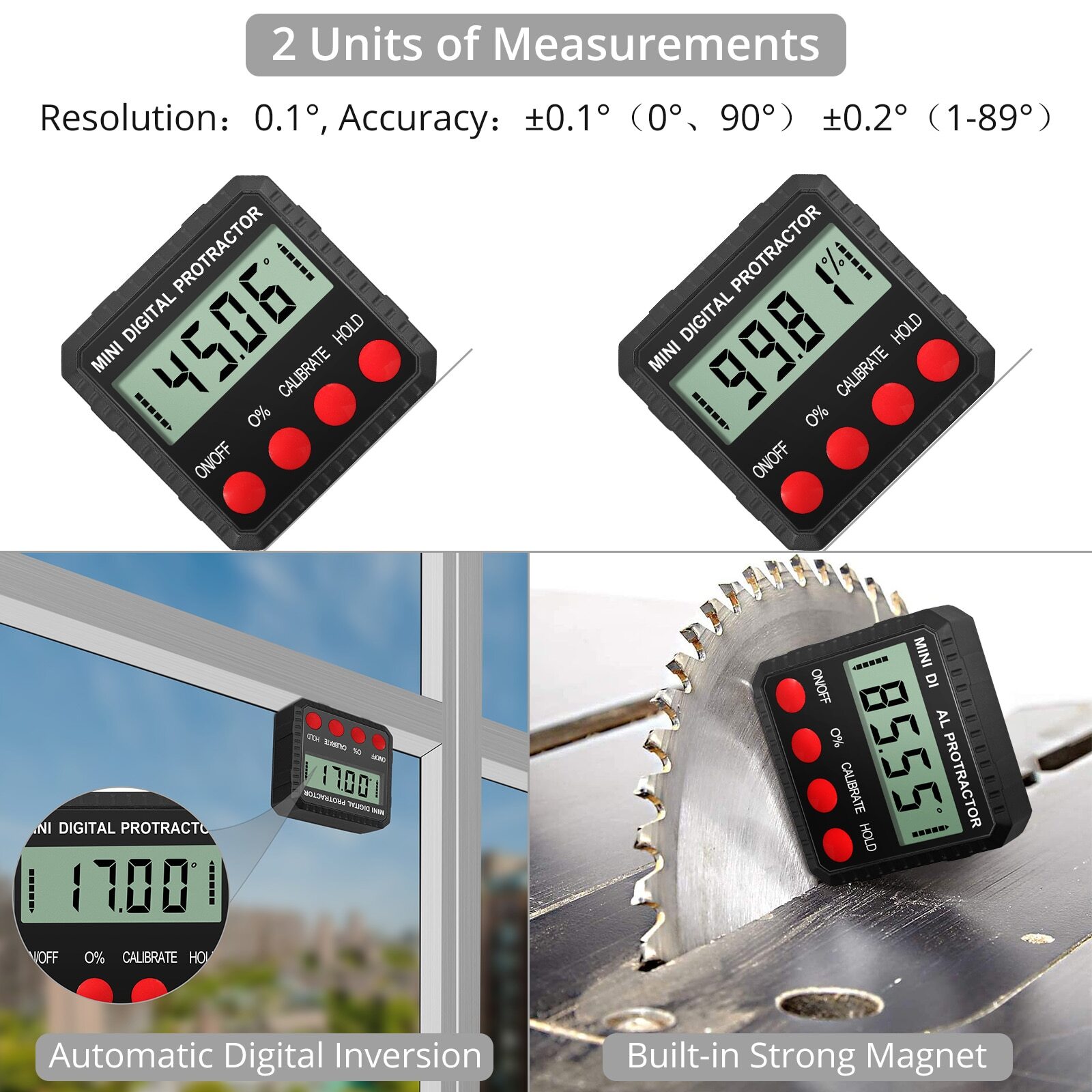 Digital Angle Gauge Level Box Protractor Angle Finder Inclinometer 360° Measure