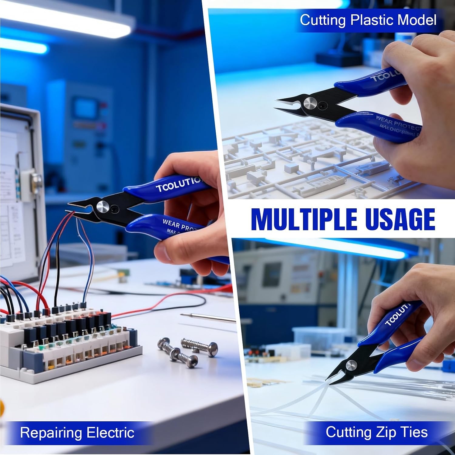 Small Wire Cutters Micro Flush Snips Zip Tie Cutter-10 Pack | Diagonal Cutting P