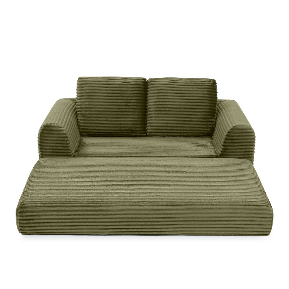 2-in-1 Modern Corduroy Convertible Sofa Bed Sleeper Couch - No Assembly